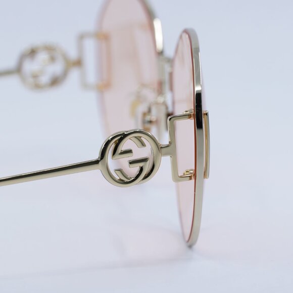 🕶️ New Gucci GG1206SA 004 Sunglasses - Gold Frame, Pink Lenses - Picture 6 of 12